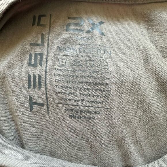 Tesla 100% Cotton Long Sleeve Grey Tesla T Shirt - Men Size 2XL - Picture 5 of 5